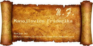 Manojlovics Friderika névjegykártya
